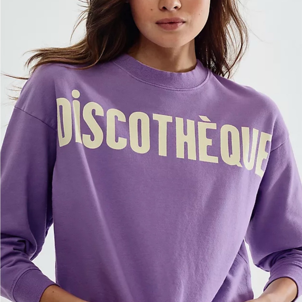 NWOT Clare V. Purple Discothèque Sweatshirt